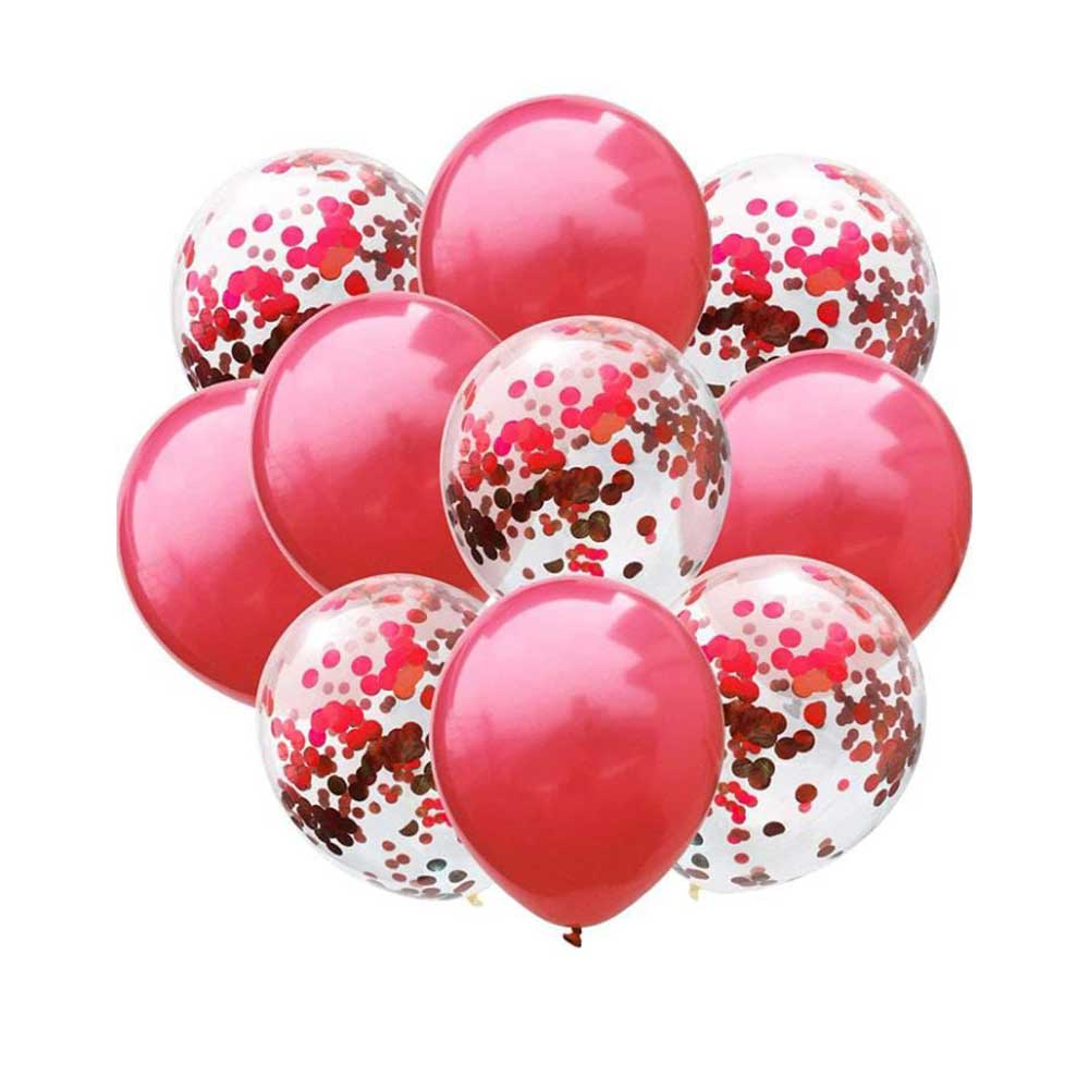Red Conffeti balloons set of 10